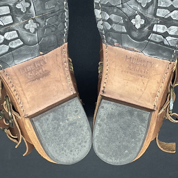 Liberty Black Womens 8.5 Ankle Boots Brown Leather LB711354 Soles Need Repair - Picture 10 of 14